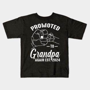 Promoted to Grandpa Again 2024 Kids T-Shirt